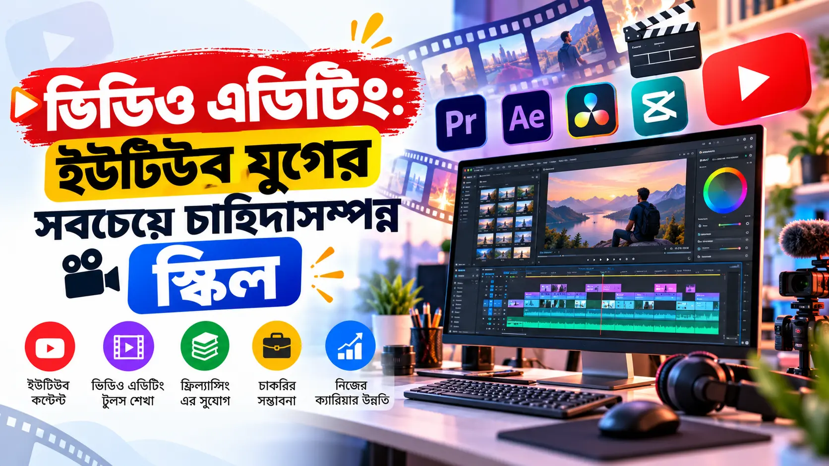 ভিডিও এডিটিং: ইউটিউব যুগের সবচেয়ে চাহিদাসম্পন্ন স্কিল